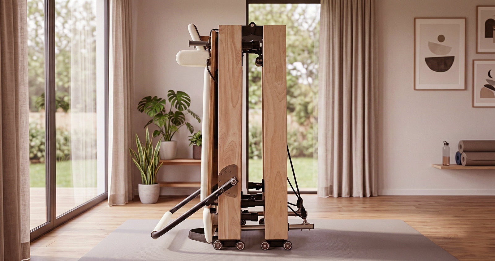Compact Pilates reformer for apartment use — Ava Reform portable reformer